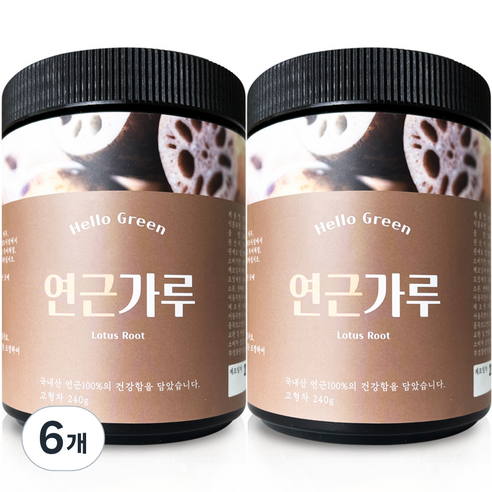 헬로우그린 국내산 연근가루, 6개
