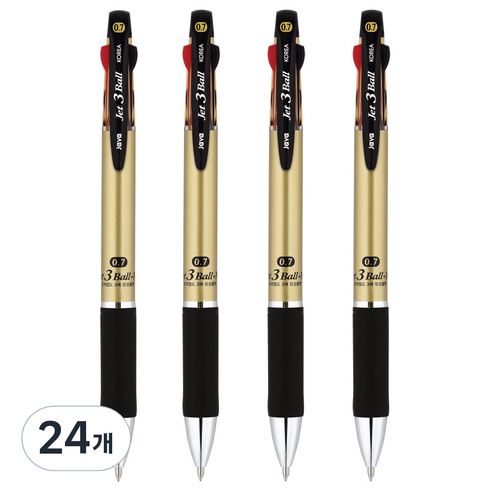 자바펜 제트3볼 M 멀티펜 0.7mm, 샴페인골드, 24개