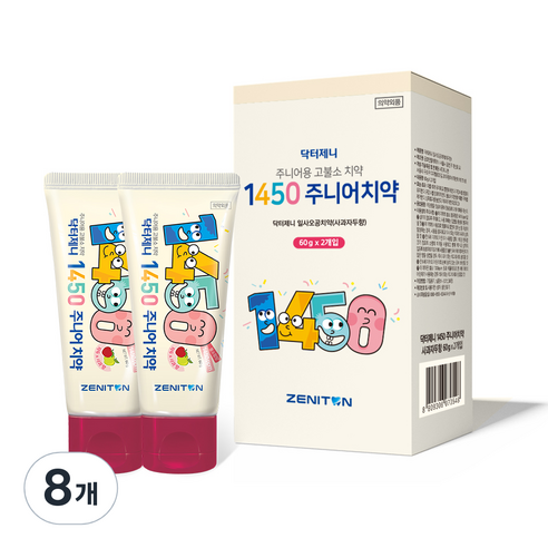 제니튼 닥터제니 1450 주니어치약 사과자두향, 60g, 8개