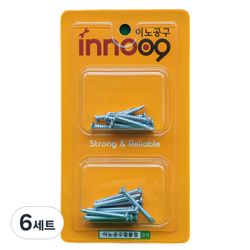 이노공구 백색 접시머리 직결나사 2종 x 10p 세트 NIT224, 6세트