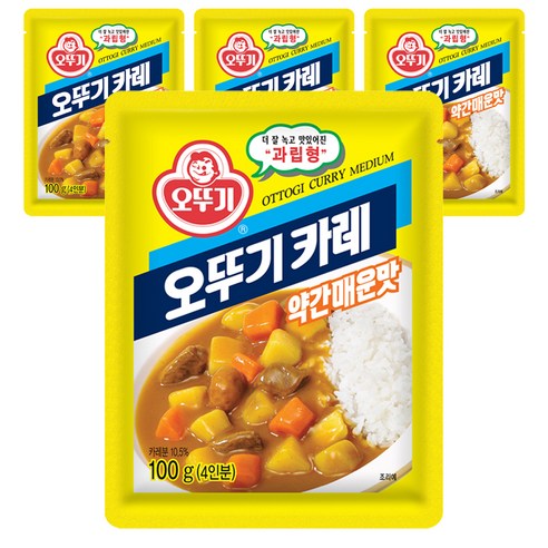 오뚜기 카레 과립형 약간매운맛, 100g, 4개