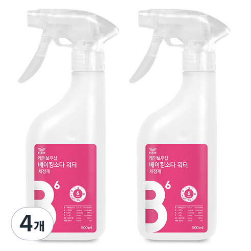 레인보우샵 베이킹소다 워터 다목적세정제, 500ml, 4개