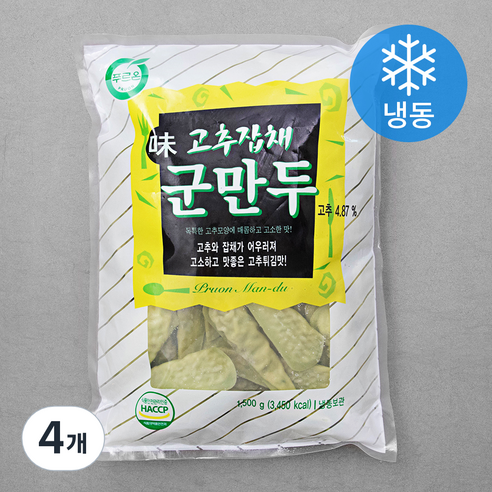 푸르온 맛 고추잡채 군만두 (냉동), 1500g, 4개