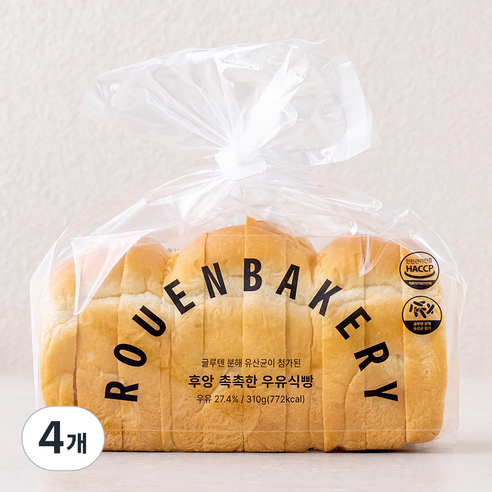 후앙 촉촉한 우유식빵, 310g, 4개