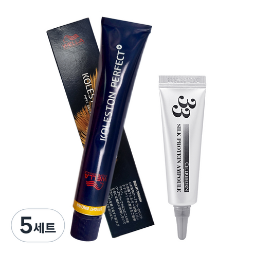 웰라 콜레스톤 퍼펙트 플러스 염모제 80g + 셀리본 33 실크 프로틴 앰플 12ml, 10/27, 5세트