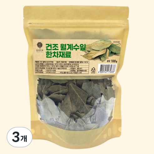 몸애조화 건조 월계수잎 한차 재료, 100g, 3개