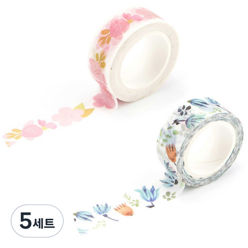 라이프포인트 내츄럴 일러스트 마스킹 테이프 03알란토인 세트, 03알란토인, 08벚꽃, 5세트