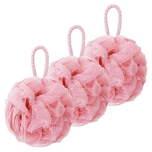 페르노엘 촘촘하고 부드러운 걸이형 버블 샤워볼 세트, 핑크, 3개입, 1개
