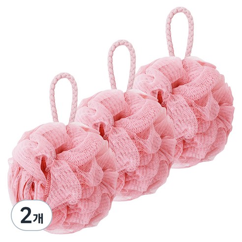 페르노엘 촘촘하고 부드러운 걸이형 버블 샤워볼 세트, 핑크, 3개입, 2개