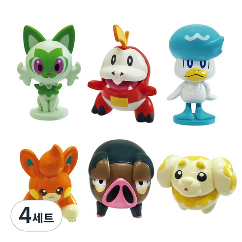 포켓몬스터 팔데아 피규어 6종 + 몬스터볼 랜덤발송 세트, 4세트