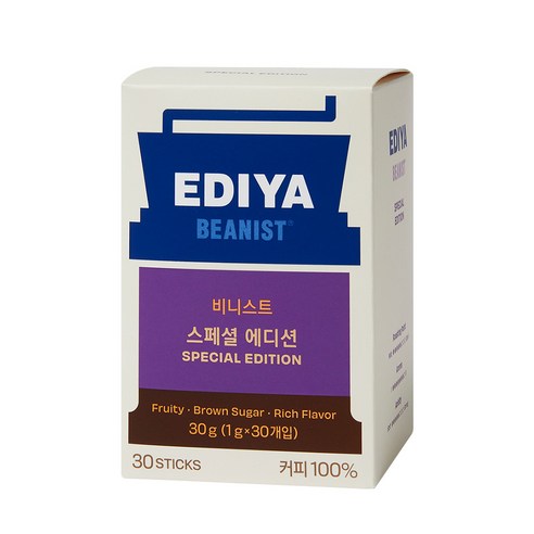 이디야 비니스트 스페셜 에디션 원두커피믹스, 1g, 30개