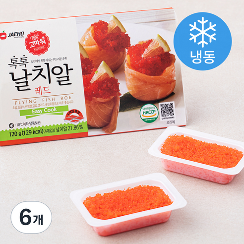 고마워 톡톡 날치알 레드 4개입 (냉동), 120g, 6개