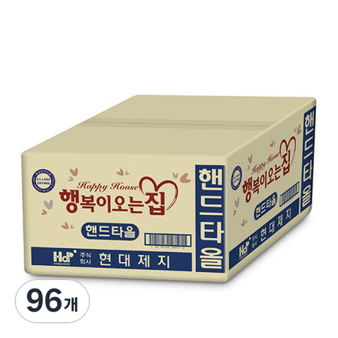행복이오는집 핸드타올, 화이트, 96개, 90개