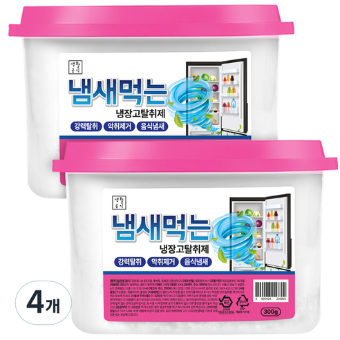 생활공식 냄새먹는 냉장고 탈취제, 300g, 4개
