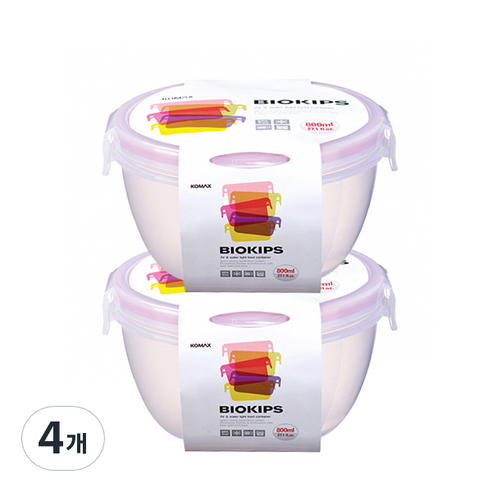 코멕스 바이오킵스 샐러드볼 밀폐용기 원31호 800ml, 4개