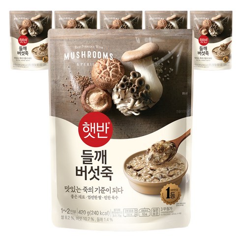 햇반 들깨버섯죽, 420g, 6개