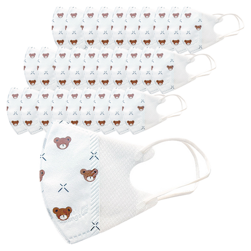러블리앙즈 3D 유아 마스크 소형, 10개입, 3개, 곰
