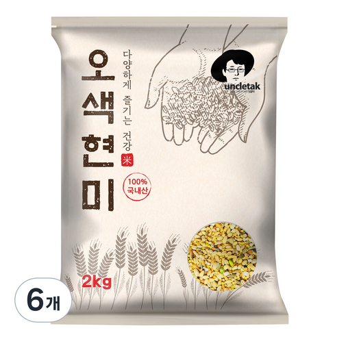 엉클탁 오색현미, 2kg, 6개