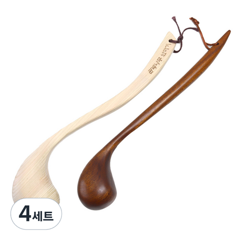 원목 마사지기 2종 세트, 4세트, 혼합색상