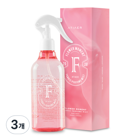 에티에르 섬유탈취제 플라워모먼트향 본품, 100ml, 3개