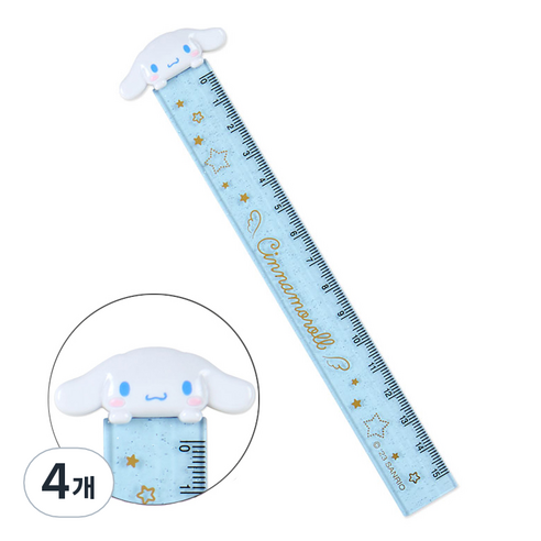 산리오 시나모롤 마스코트 슬림 자 15cm, 혼합색상, 4개