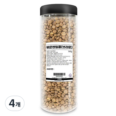 고미네 볶은 용기 렌틸콩 브라운, 500g, 4개