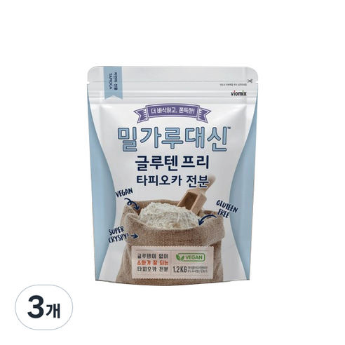 밀가루 대신 글루텐 프리 타피오카 전분, 3개, 1.2kg