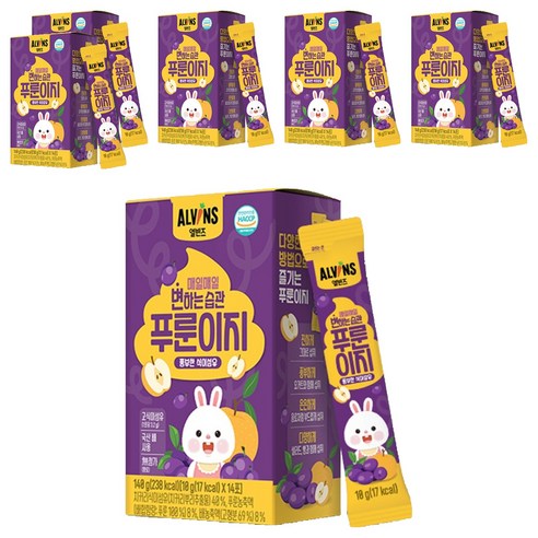 엘빈즈 매일매일 변하는 습관 푸룬이지 14p, 140g, 6개