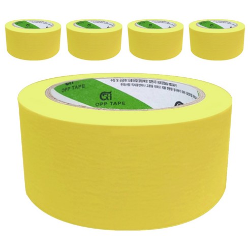 신흥테이프 마스킹 테이프 노랑 48mm x 40m, 5개