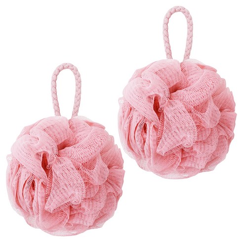 페르노엘 촘촘하고 부드러운 걸이형 버블 샤워볼 세트, 핑크, 2개입, 1개