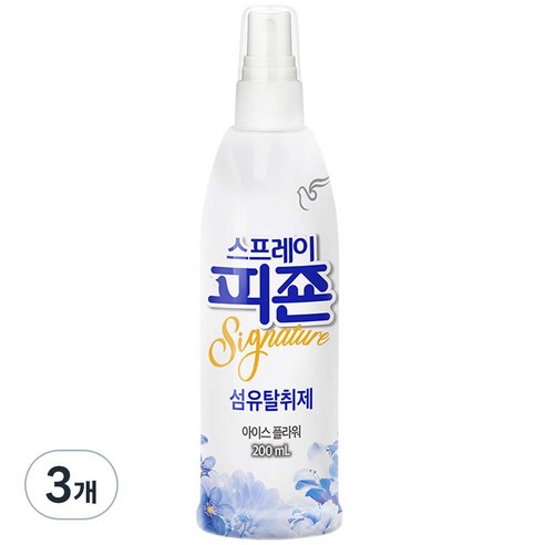 스프레이 피죤 섬유탈취제 강력탈취 시그니처, 200ml, 3개, 아이스플라워향