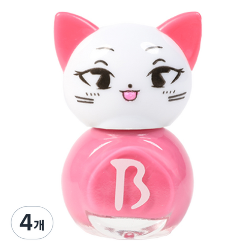 바블리 냥이 어린이 매니큐어, 핑크핑, 4개