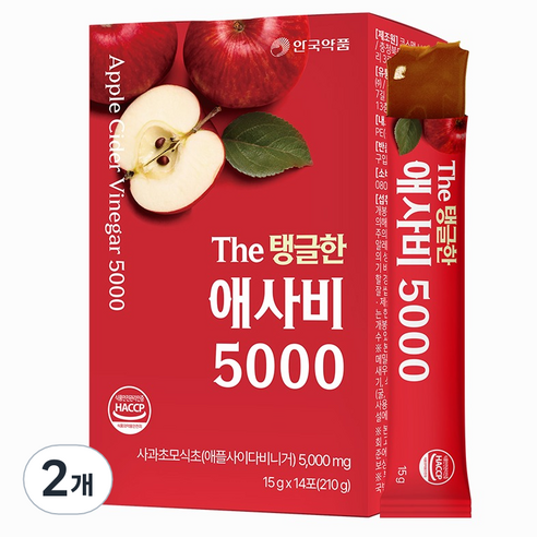 안국약품 The 탱글한 애사비 5000 15g x 14p, 2개, 210g
