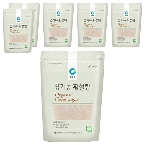 청정원 유기농 황설탕, 1kg, 6개