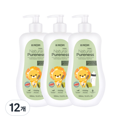 케이맘 퓨어니스 젖병세정제 액상형 용기, 500ml, 12개