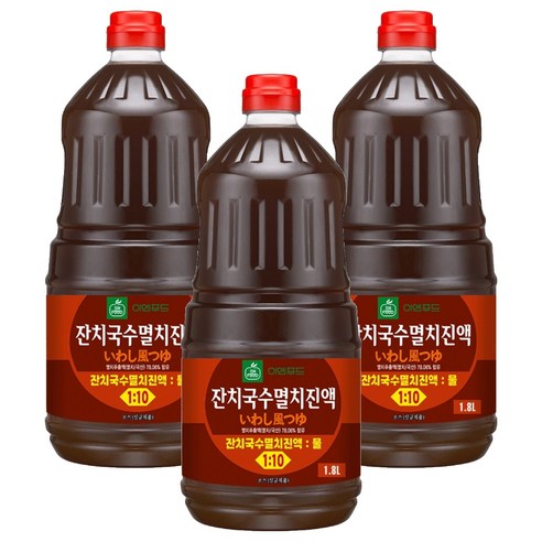 [이엔] 잔치국수 멸치진액, 1.8L, 3개