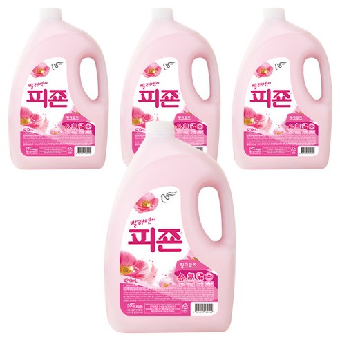 피죤 레귤러 섬유유연제 핑크로즈 본품, 4210ml, 4개
