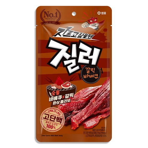샘표 육포 질러 갈릭바베큐육포, 70g, 1개