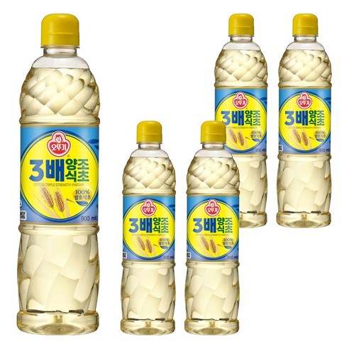 오뚜기 3배 양조식초, 5개, 900ml