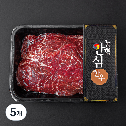 농협안심한우 1등급 정육 불고기용 (냉장), 600g, 5개