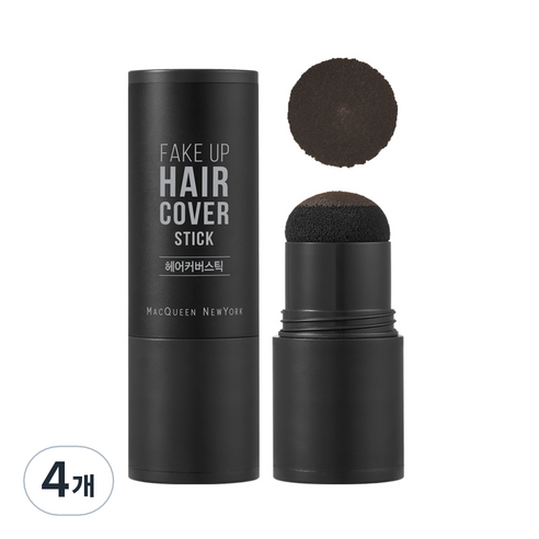맥퀸뉴욕 페이크 업 헤어 커버 스틱 2.5g, 내추럴블랙, 4개