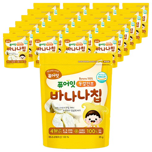 퓨어잇 동결건조 바나나칩, 25g, 25개