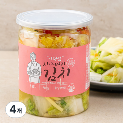 이정섭 시아버지 백김치, 600g, 4개
