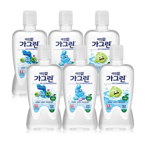 가그린 어린이용 사과향, 380ml, 6개