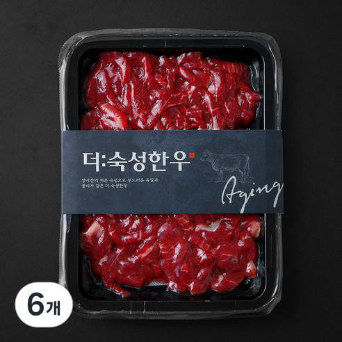 더숙성한우 정육 2등급 국거리용 (냉장), 6개, 300g