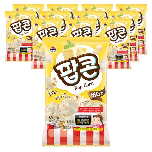 전자레인지  사조 전자레인지용 팝콘 버터맛, 80g, 12개