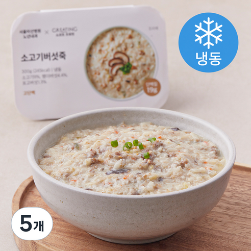 그리팅 소프트 프로틴 소고기 버섯죽 (냉동), 300g, 5개