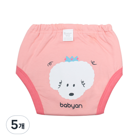 베이비앙 배변훈련팬티 5중방수, 멍멍이, 5개