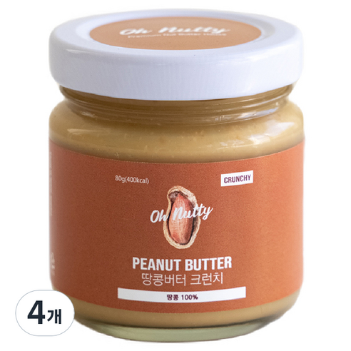 오넛티 땅콩버터 크런치, 80g, 4개