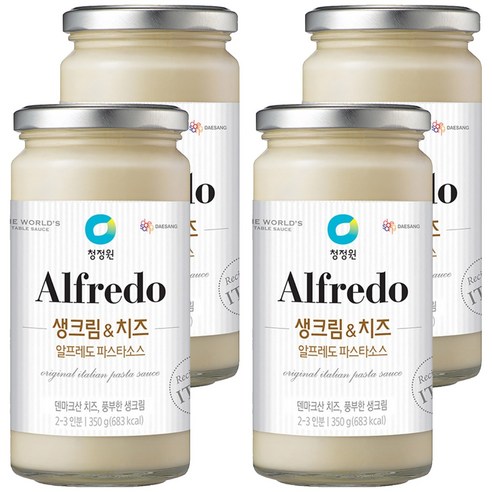 청정원 알프레도 생크림&치즈 파스타소스, 350g, 4개